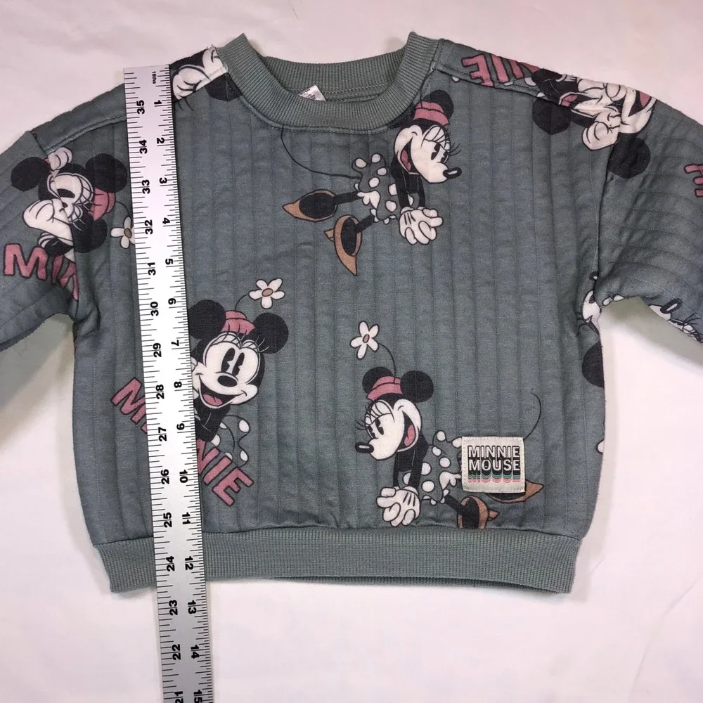 Disney Baby Minnie Mouse Quilted Sweatshirt and Pants Set Sage Green 24M